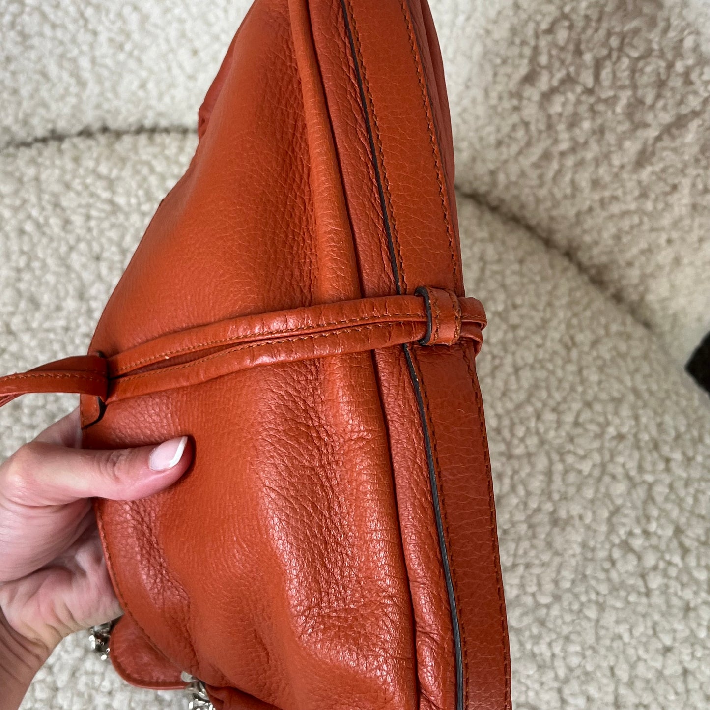 Gucci Calfskin Bamboo Croisette Shoulder Bag