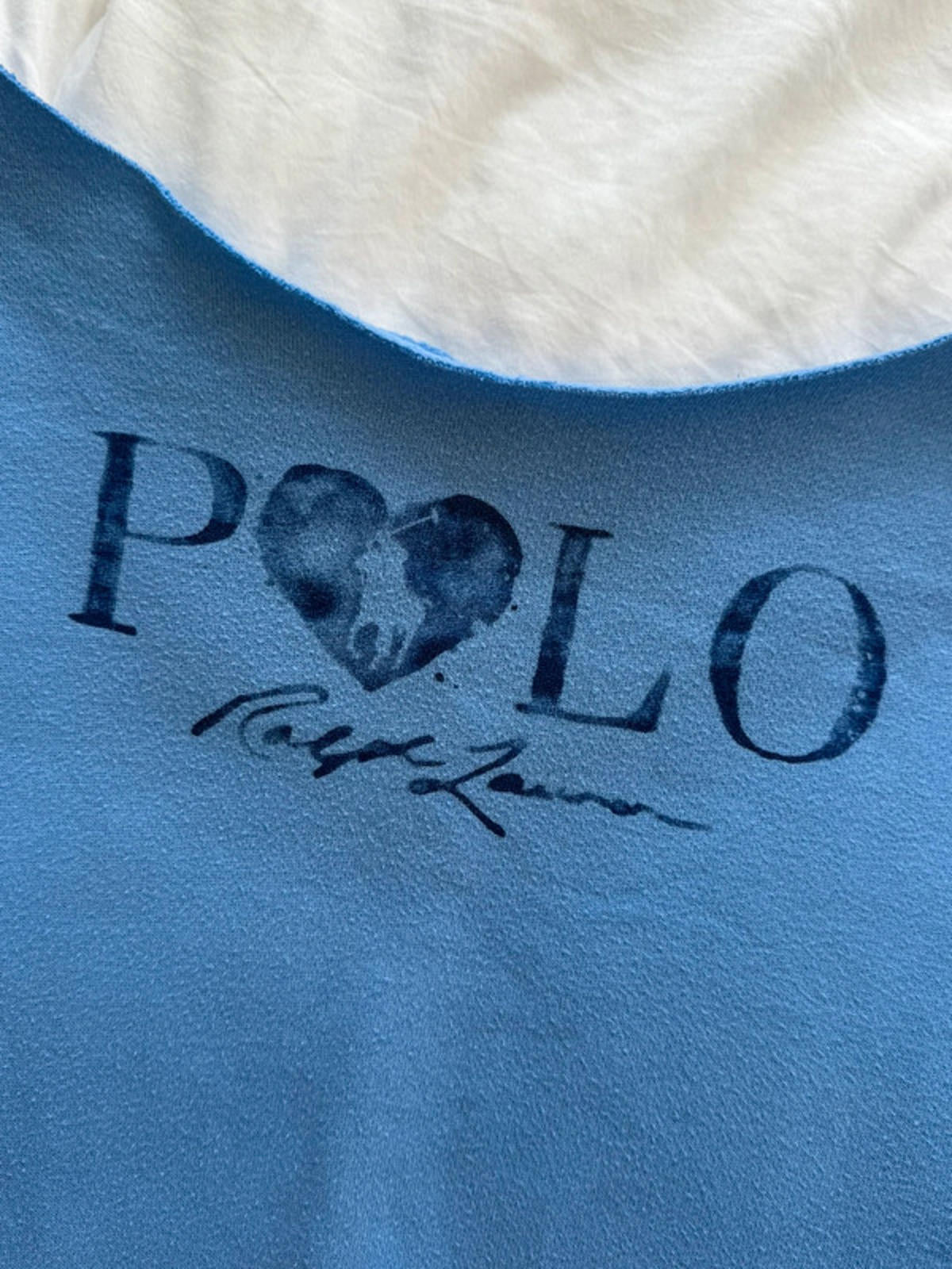 Ralph Lauren Blue Off Shoulder Sweatshirt