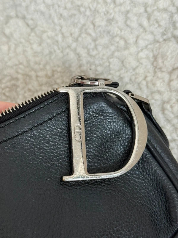Christian Dior black leather Diorissimo shoulder bag