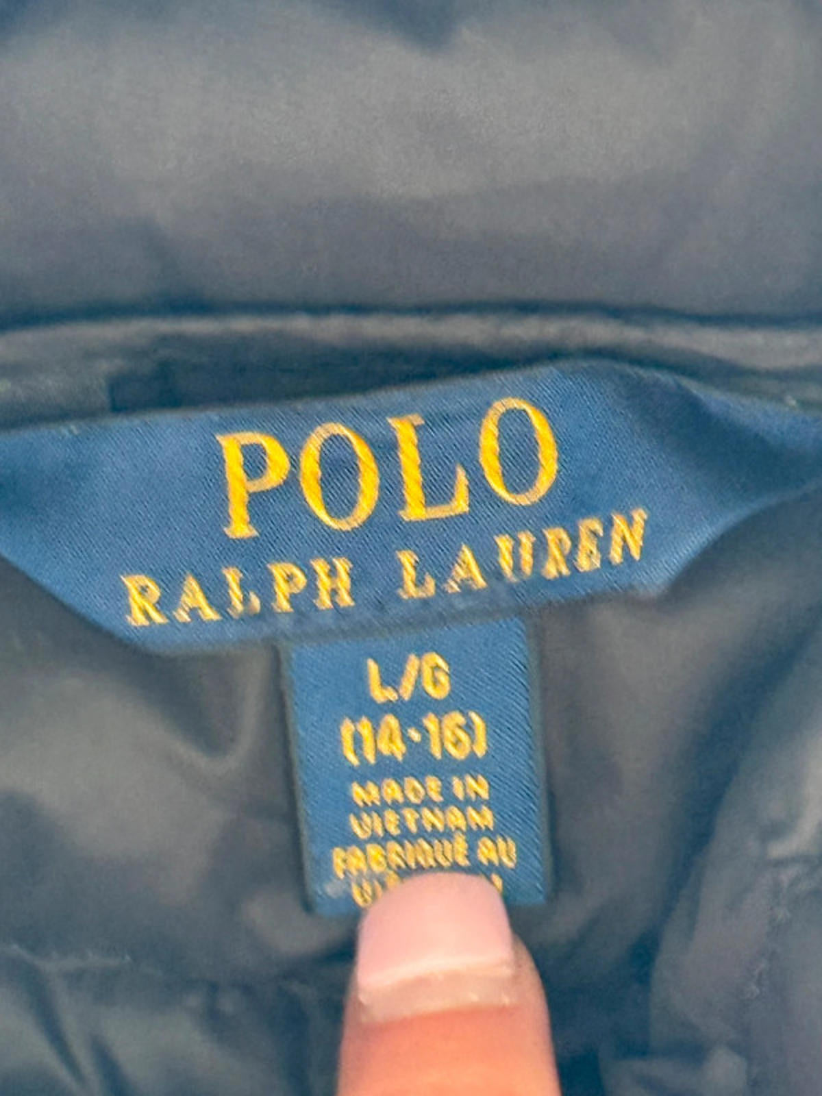 Royal blue Polo Ralph Lauren padded puffer jacket
