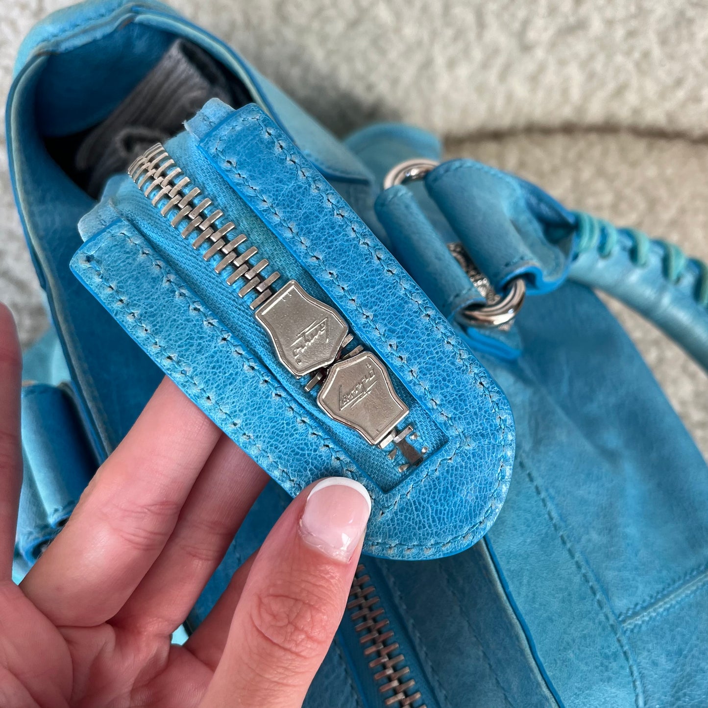 Turquoise Balenciaga City Bag