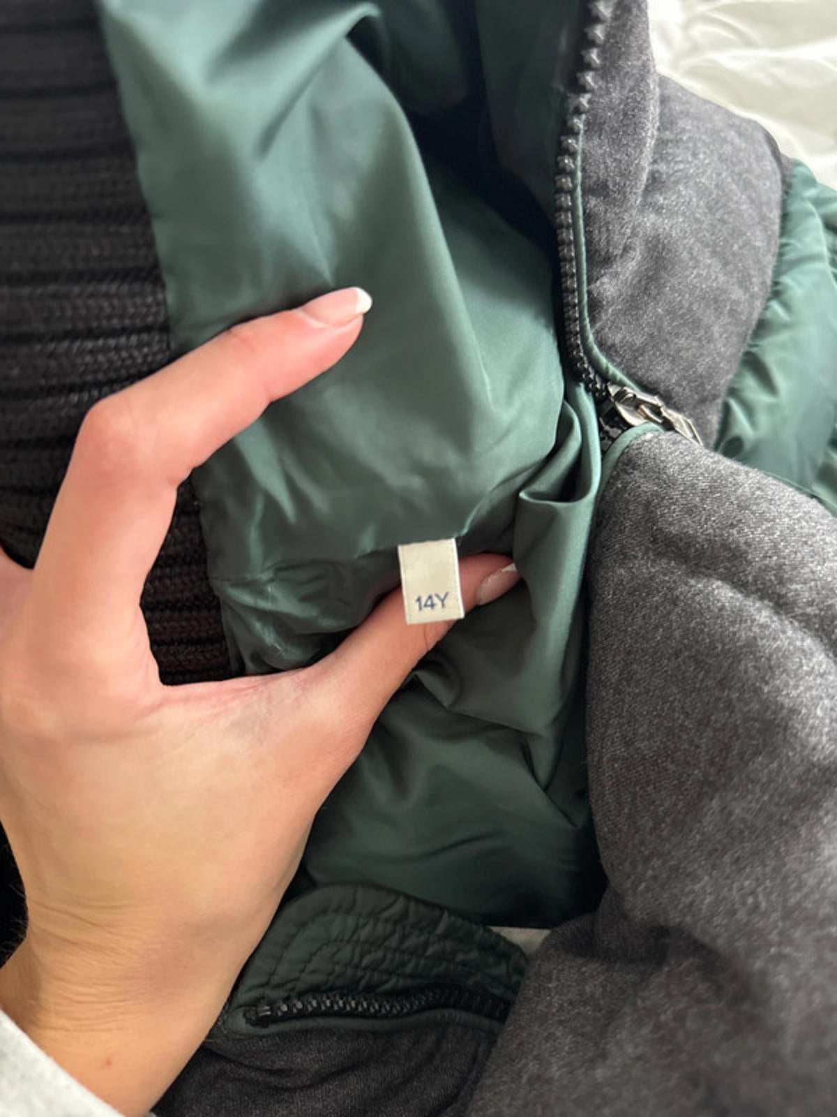 Moncler Charcoal & Deep Green Down Puffer Jacket