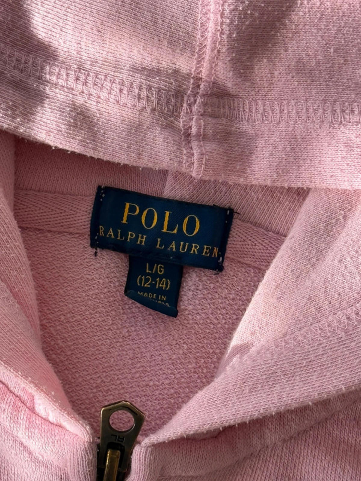 Ralph Lauren pink zip-up hoodie