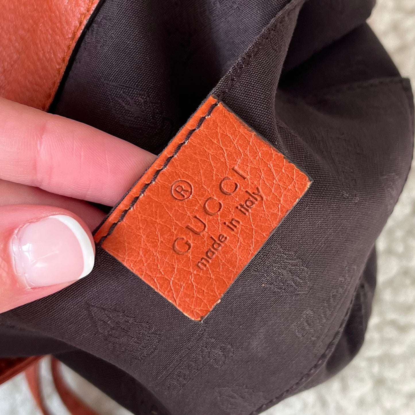 Gucci Calfskin Bamboo Croisette Shoulder Bag