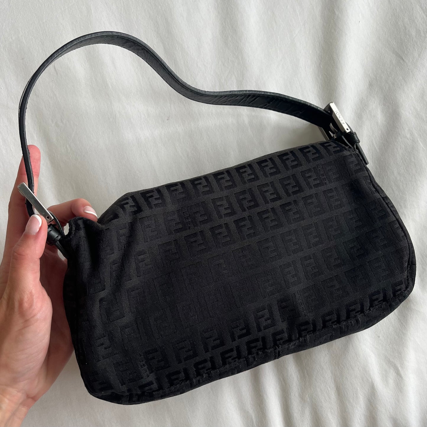 Fendi Zucchino Flap Baguette Bag
