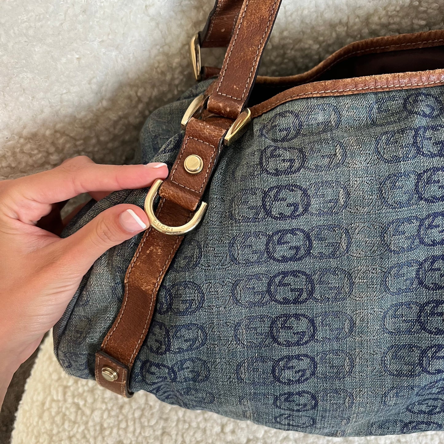 Gucci Abbey Denim Tote Bag