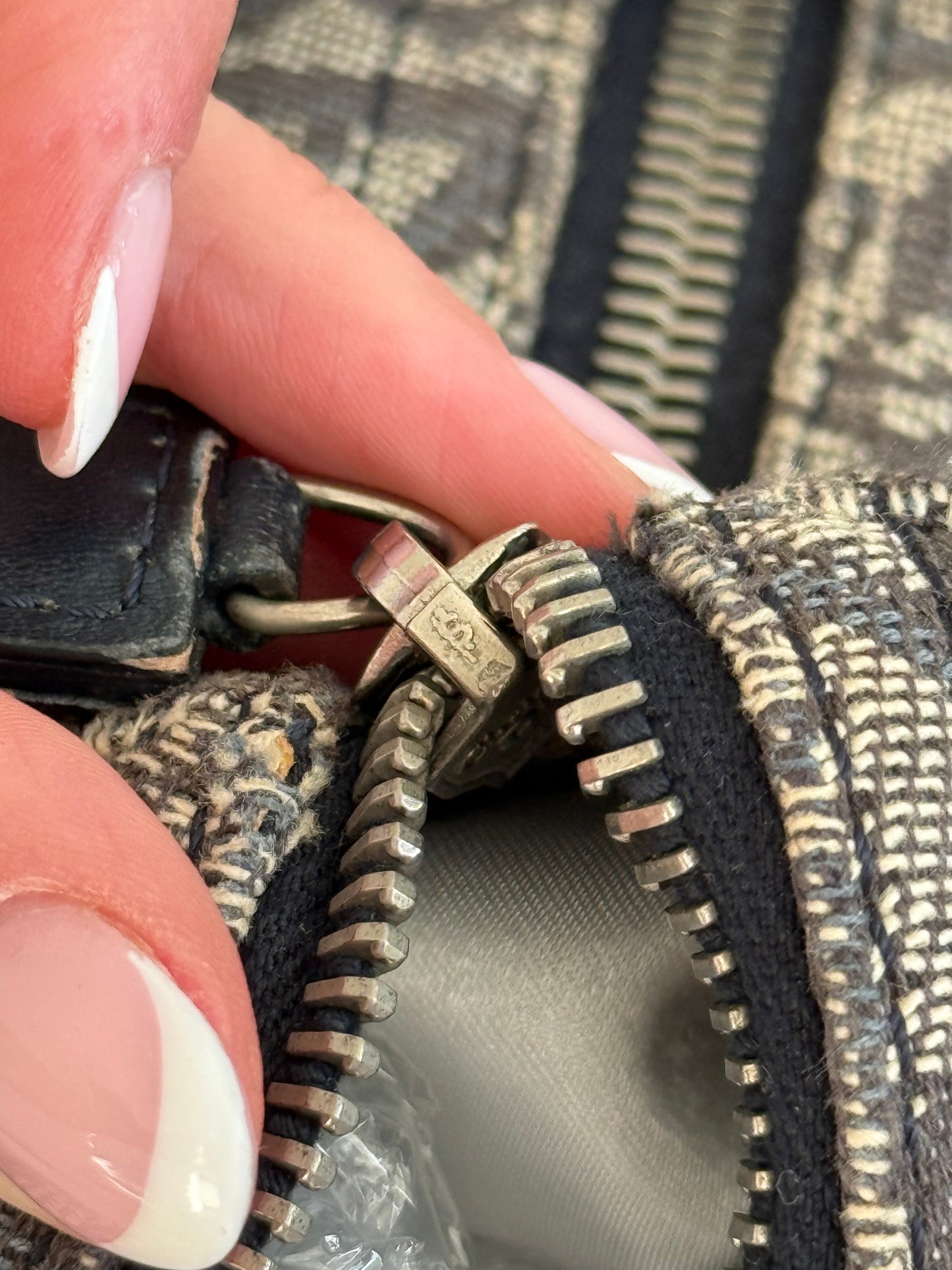 Christian Dior Trotter Oblique Logo Charm Shoulder Bag