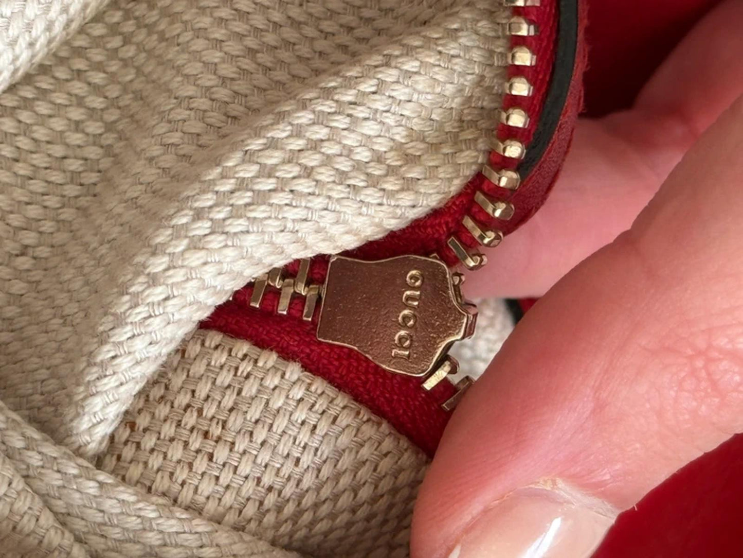 Gucci GG canvas Valentine top handle bag