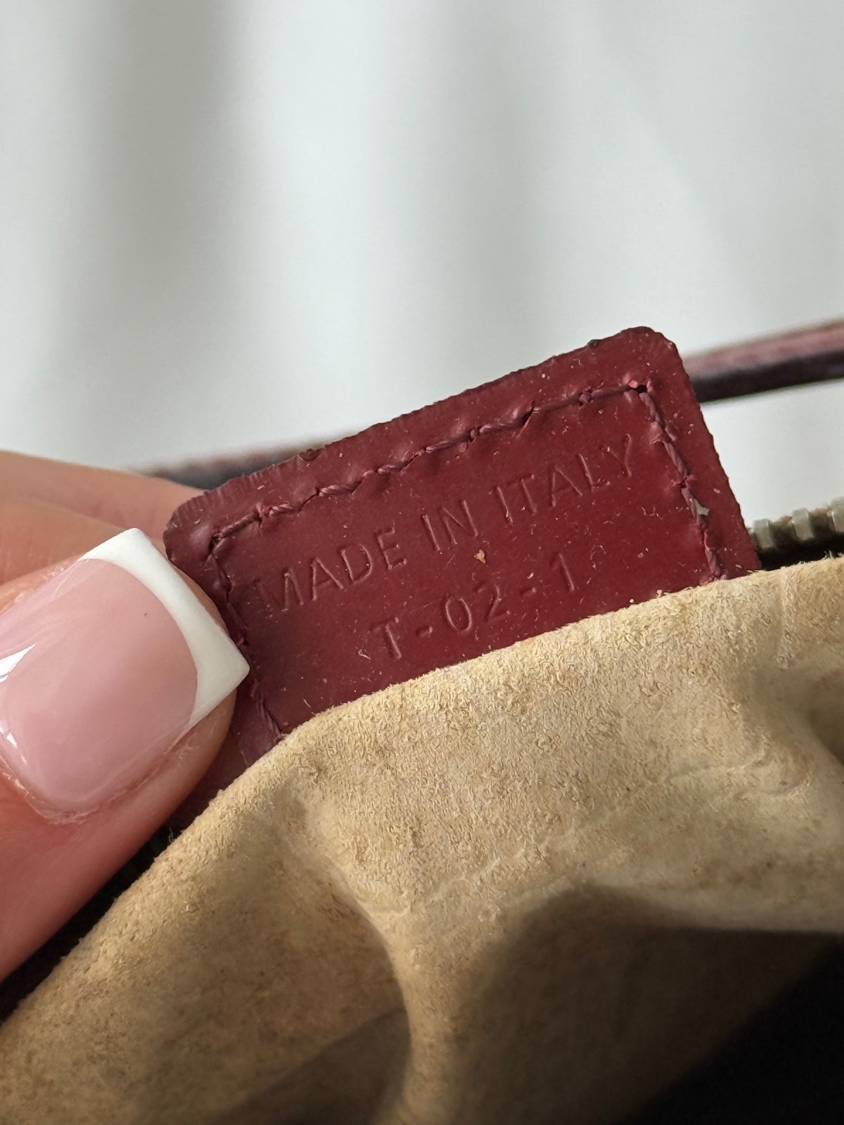 Burberry Nova Check Burgundy Leather Pochette Bag