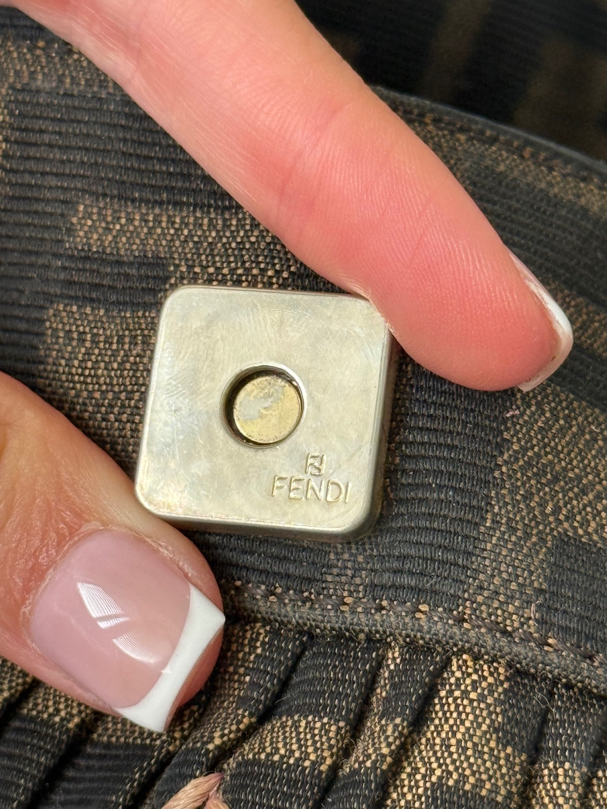 Fendi Zucca Monogram Embroidered Shoulder Bag