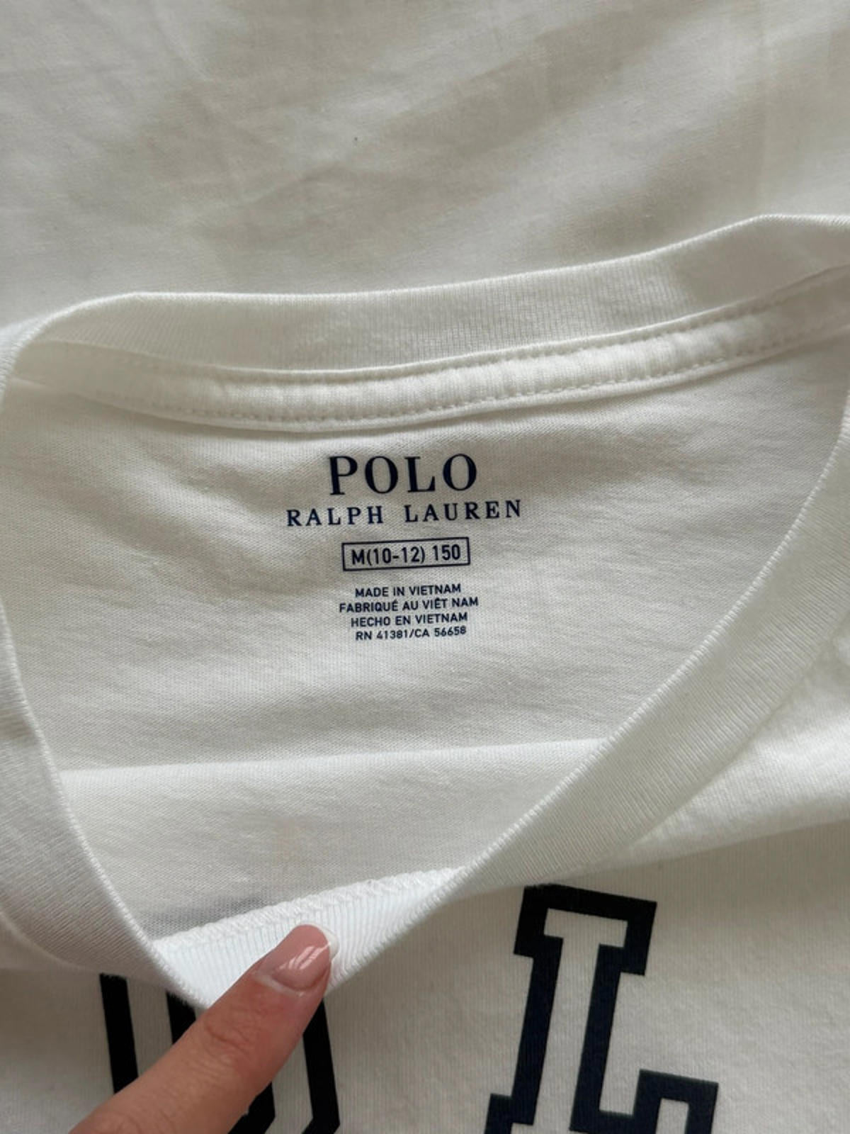 Ralph Lauren White Long Sleeve Logo Tee