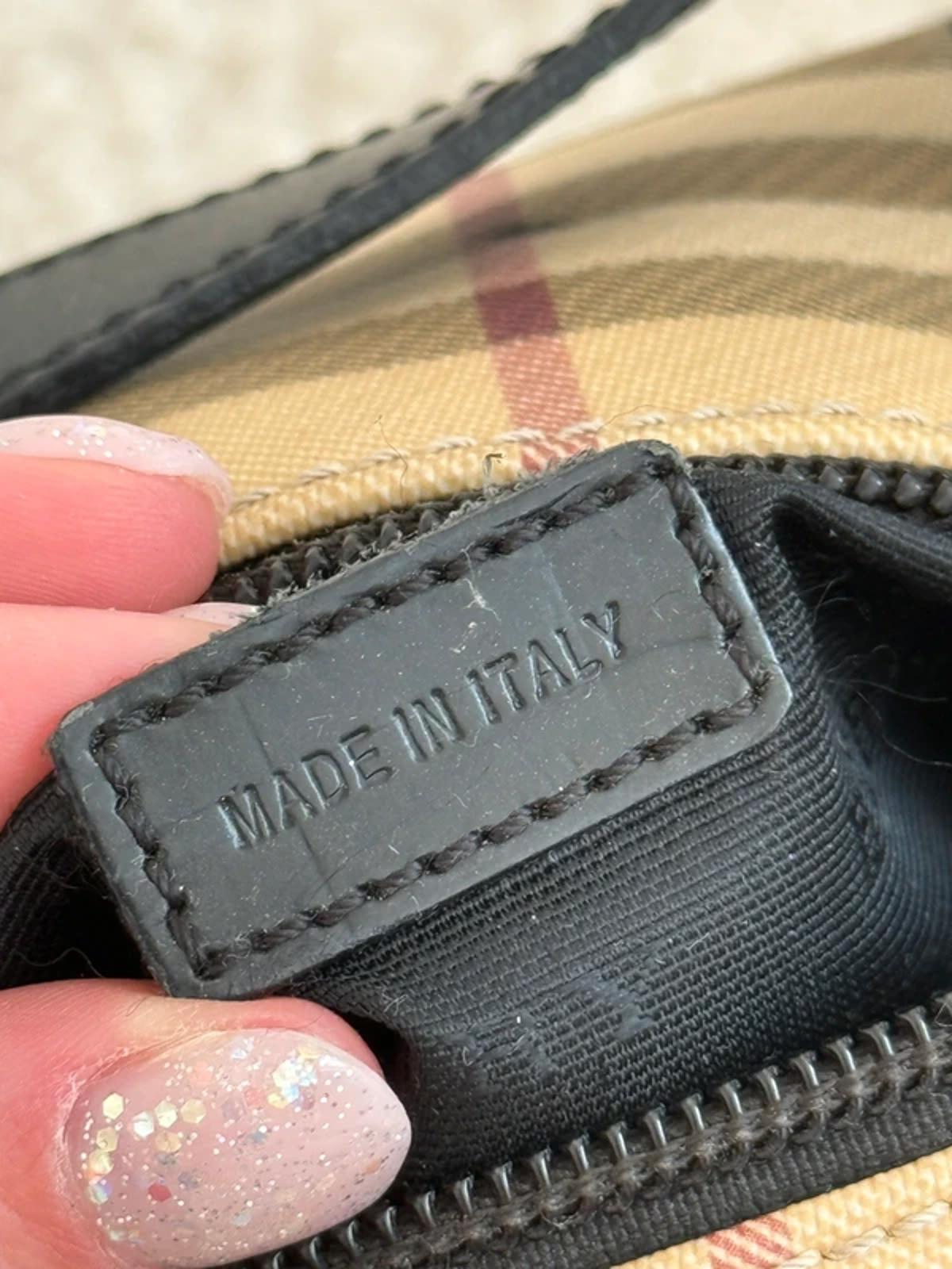 Burberry Nova Check Mini Barrel Shoulder Bag Black Leather Trim