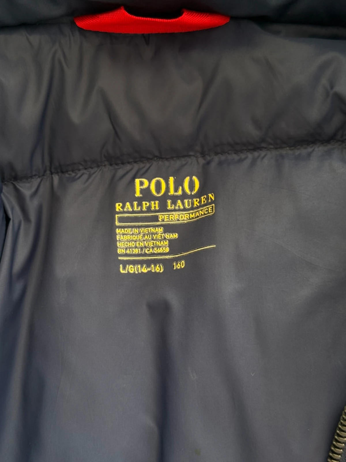 Red & Navy Polo Ralph Lauren Puffer Jacket