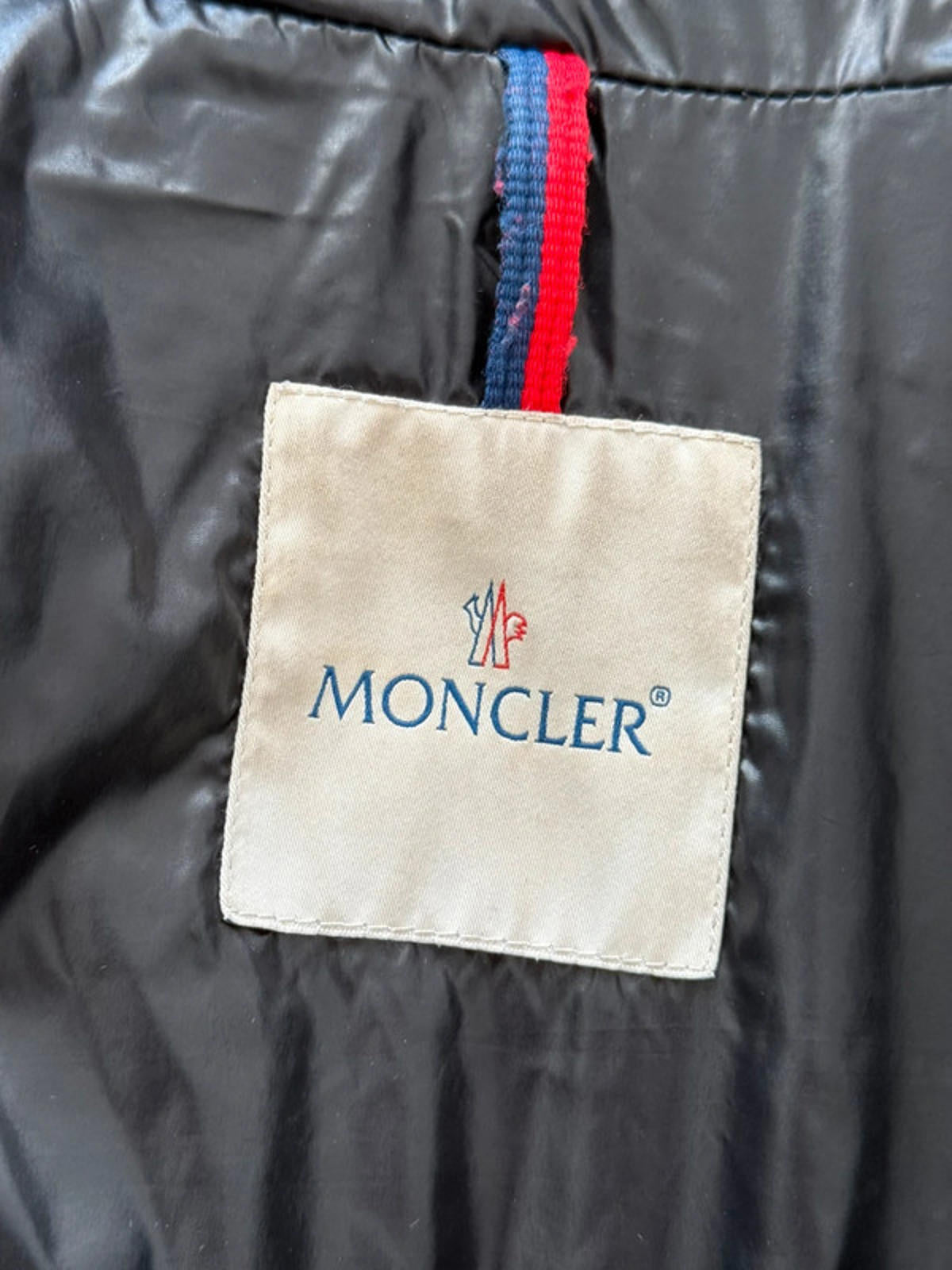 Moncler Maya Shiny Black Fur Hood Puffer Jacket