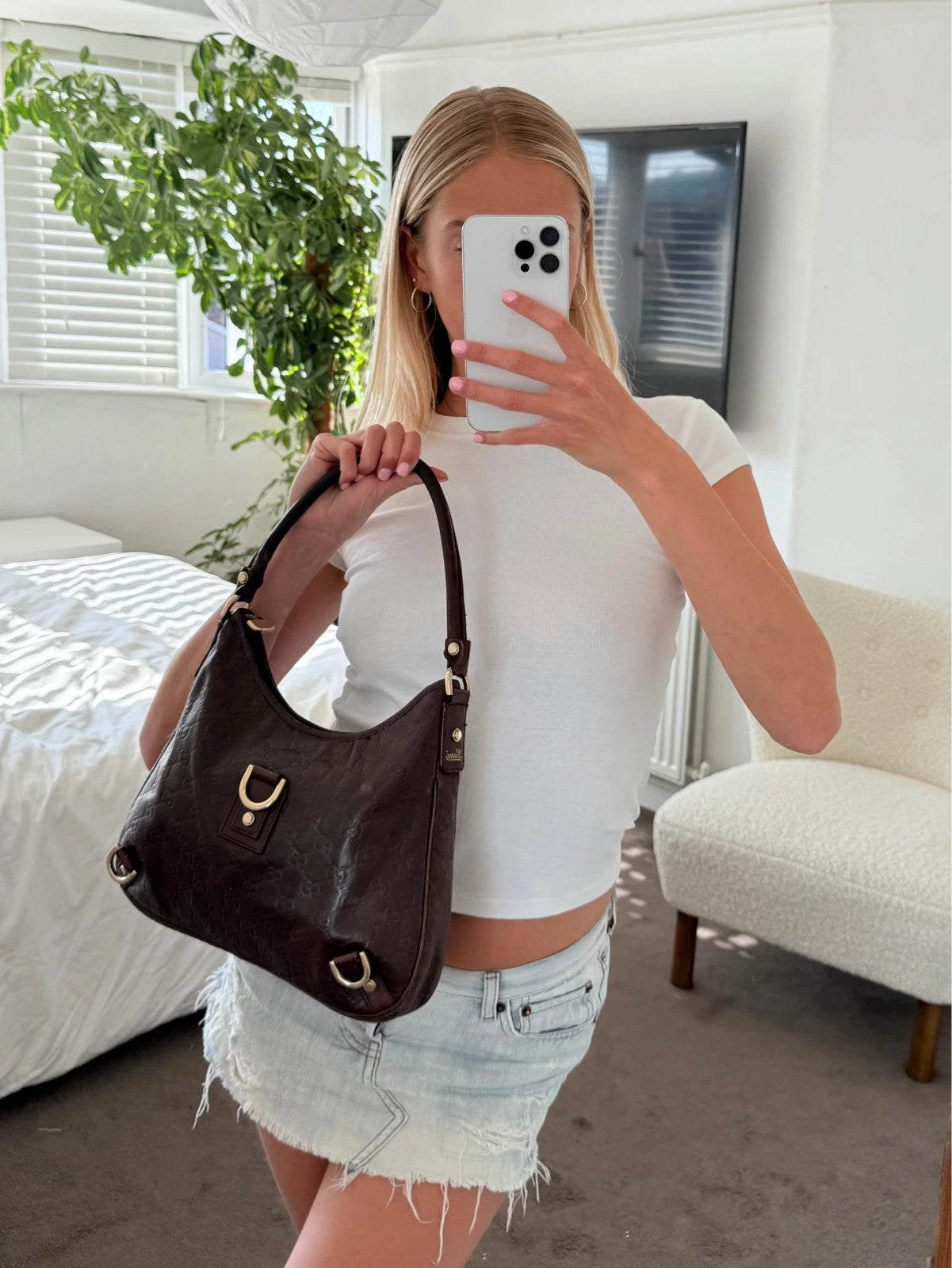Gucci Abbey D-Ring Shoulder Bag – Brown Guccissima Leather
