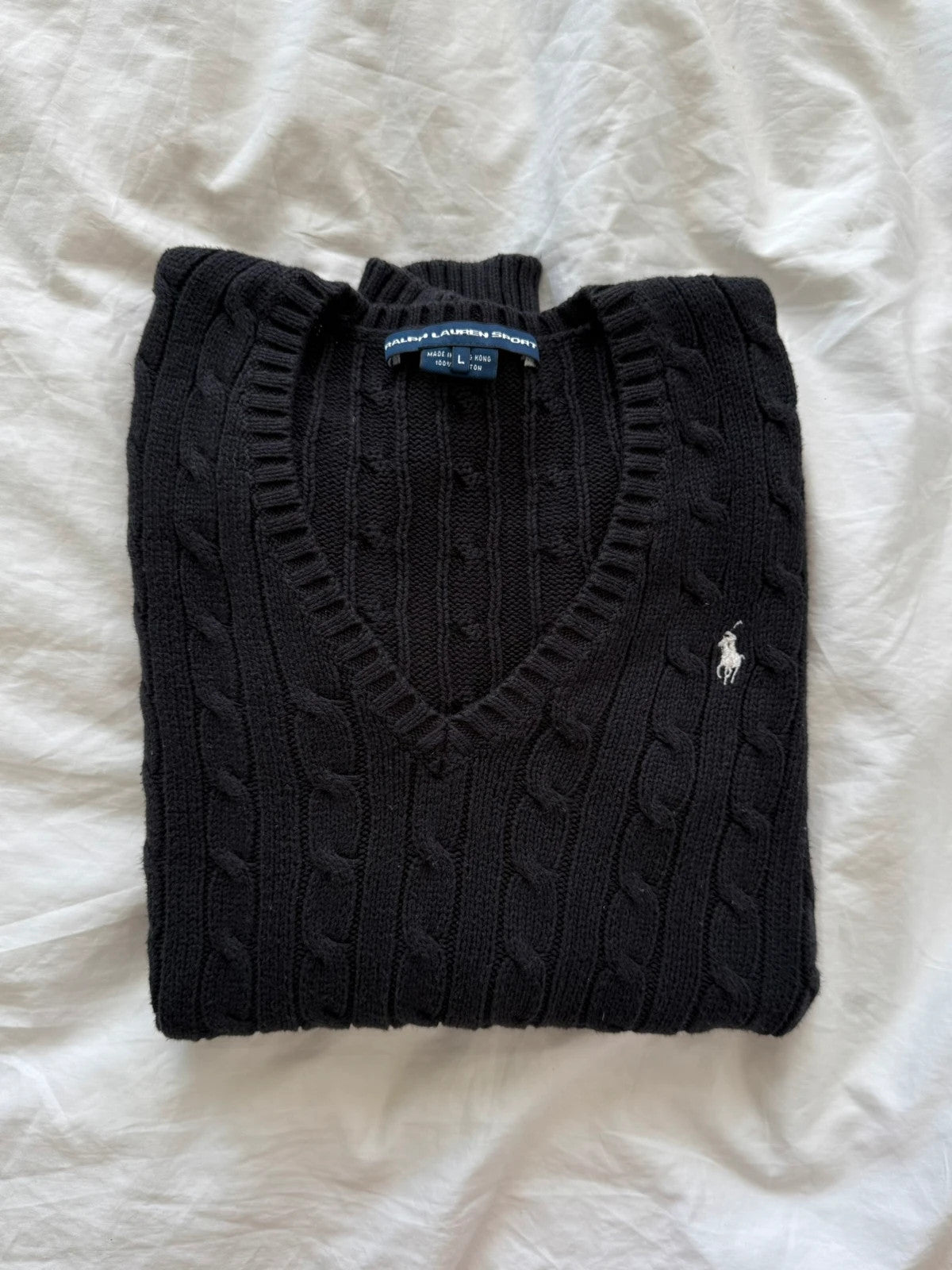 Black cable knit jumper