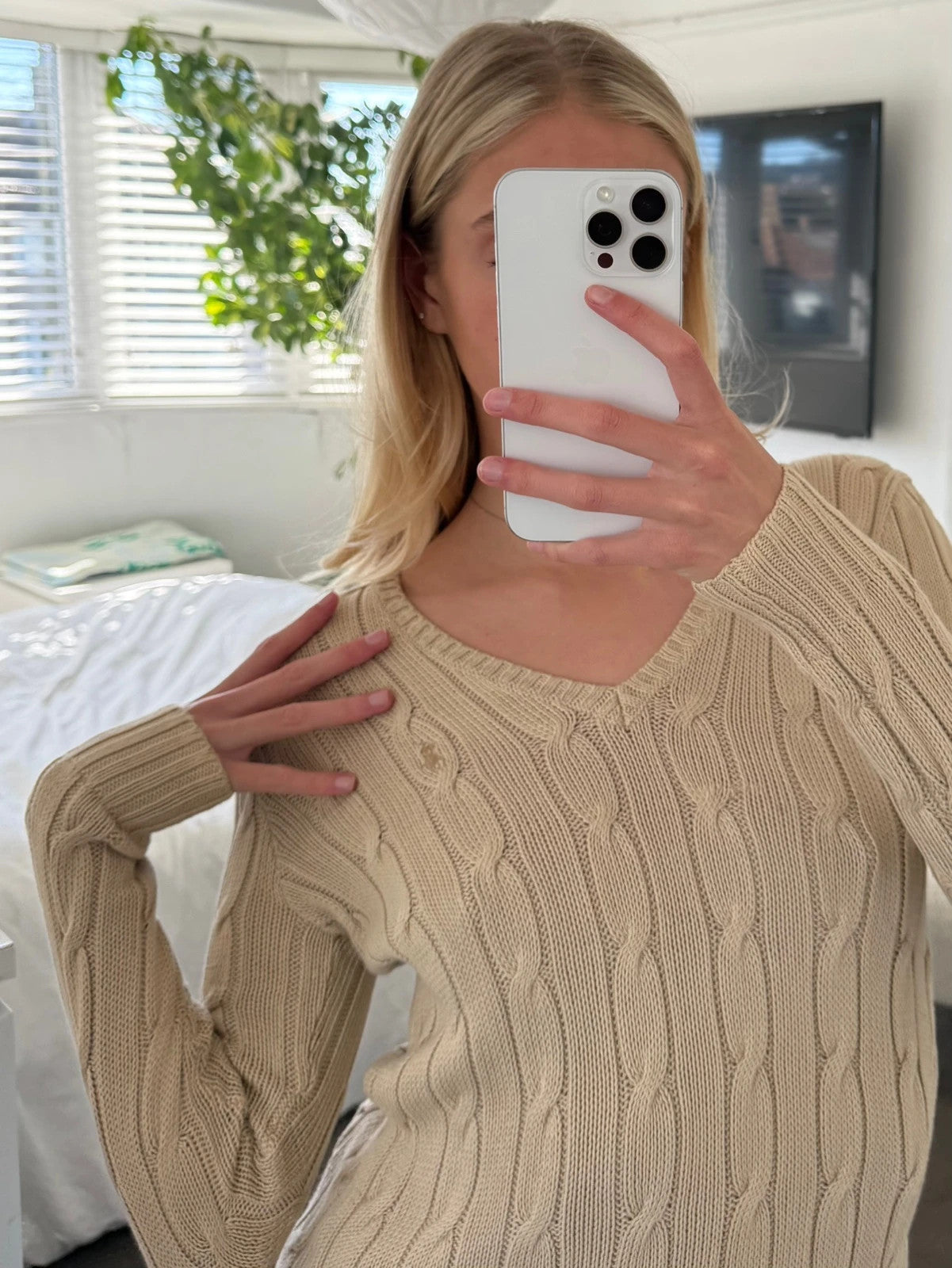 Pima cotton v-neck