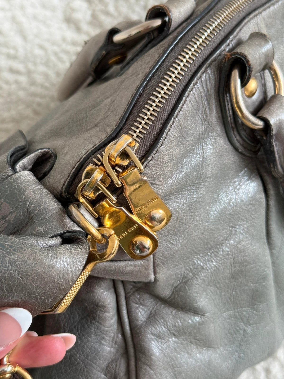 Miu Miu Vitello Lux Bow Mini