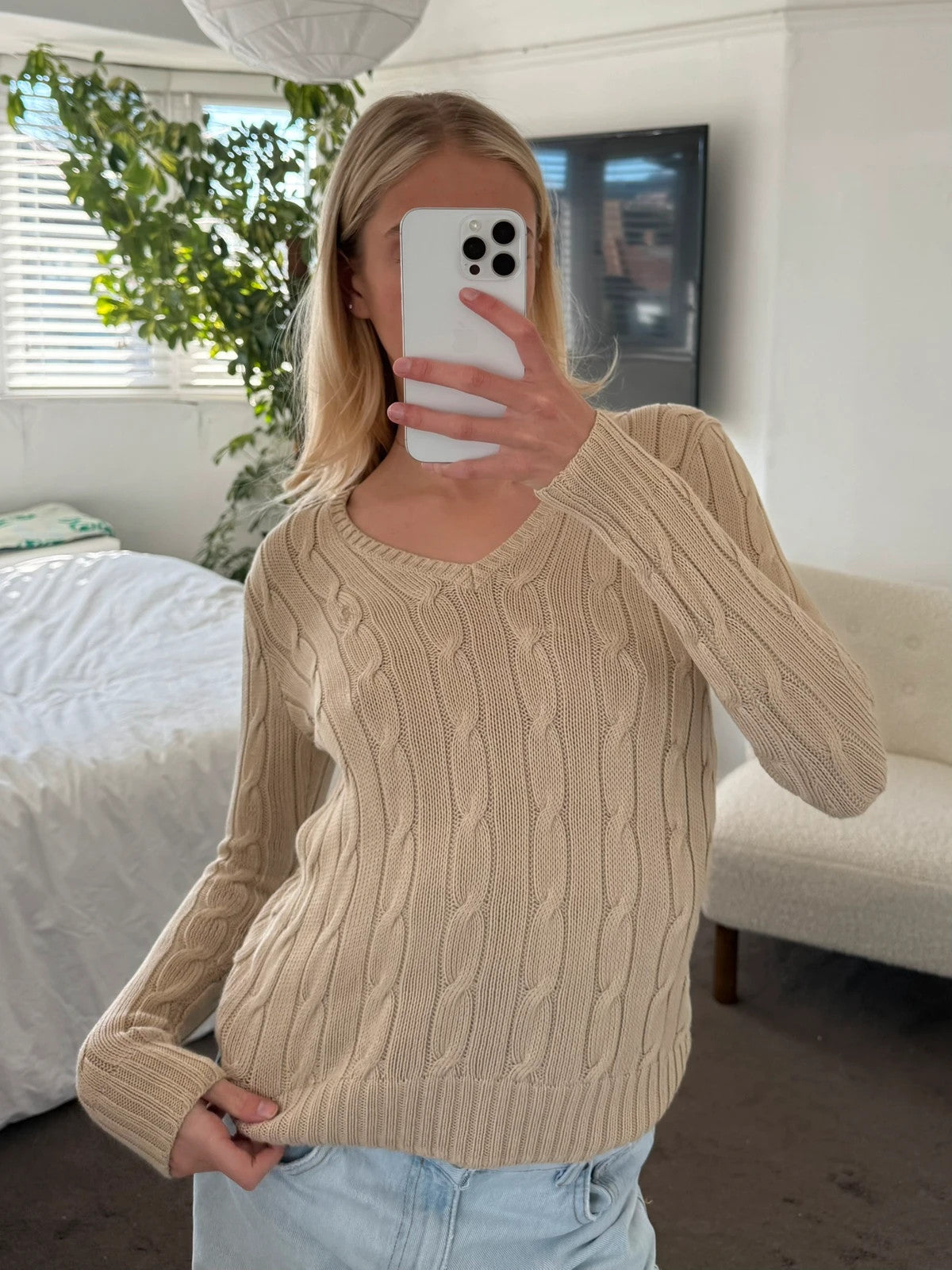 Pima cotton v-neck