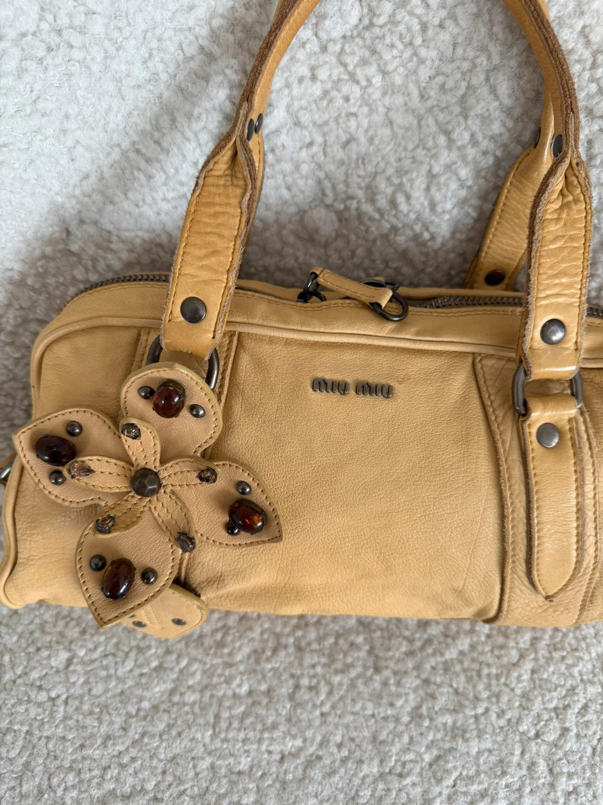 Miu Miu Jewelled Flower Shoulder Bag