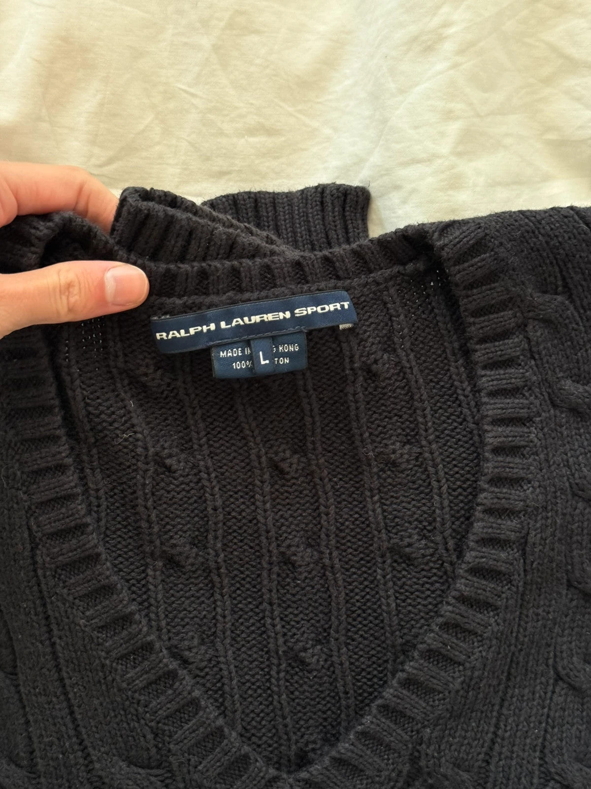 Black cable knit jumper
