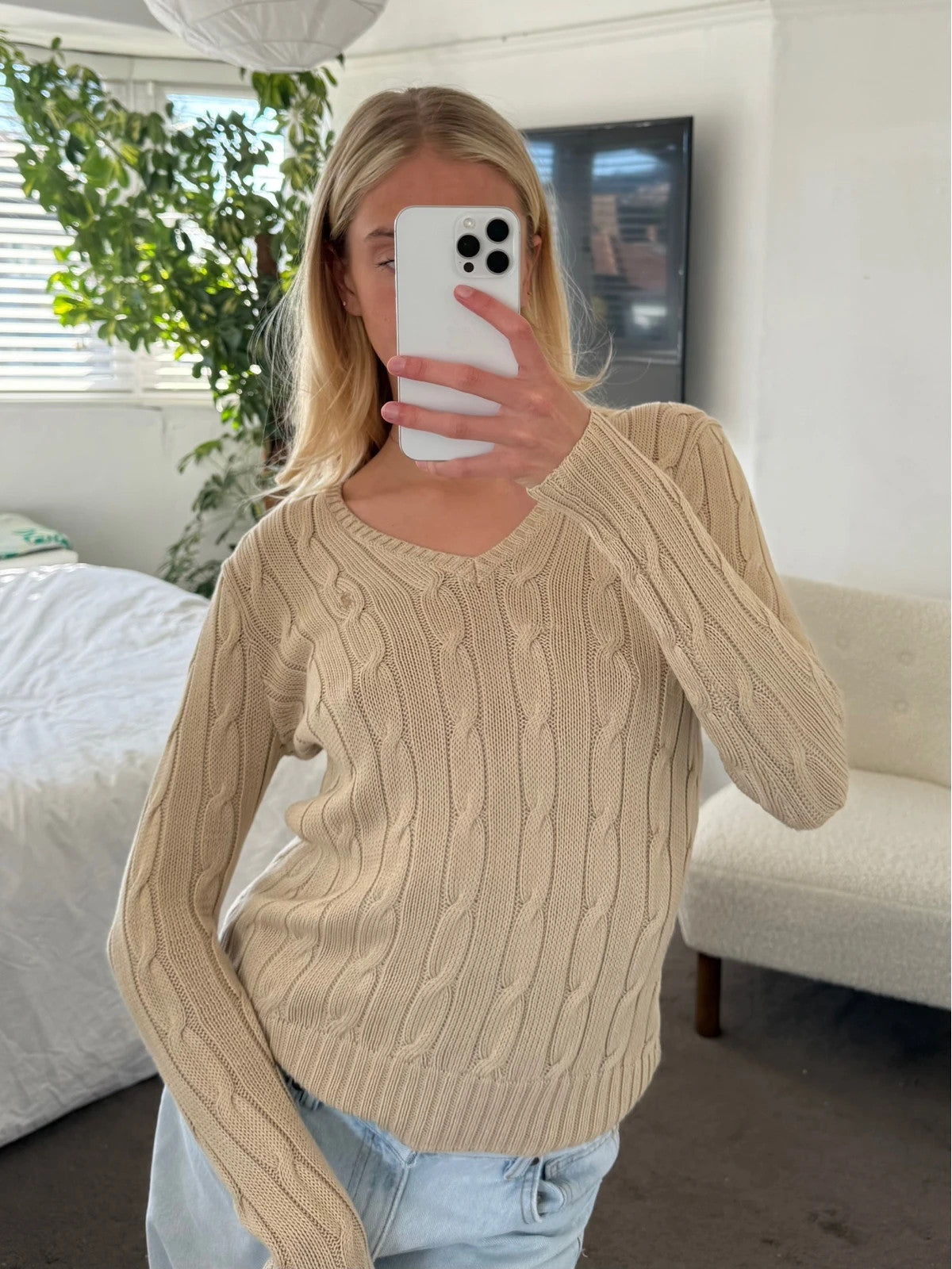 Pima cotton v-neck