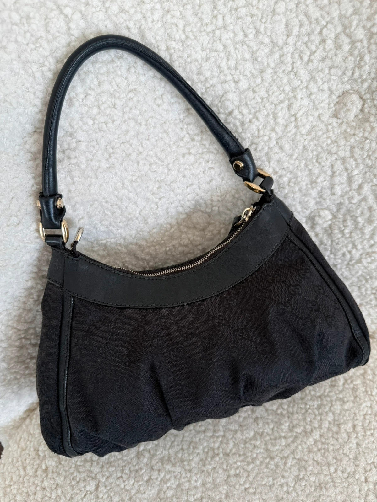 Gucci Small GG Canvas D-Ring Abbey Shoulder Bag