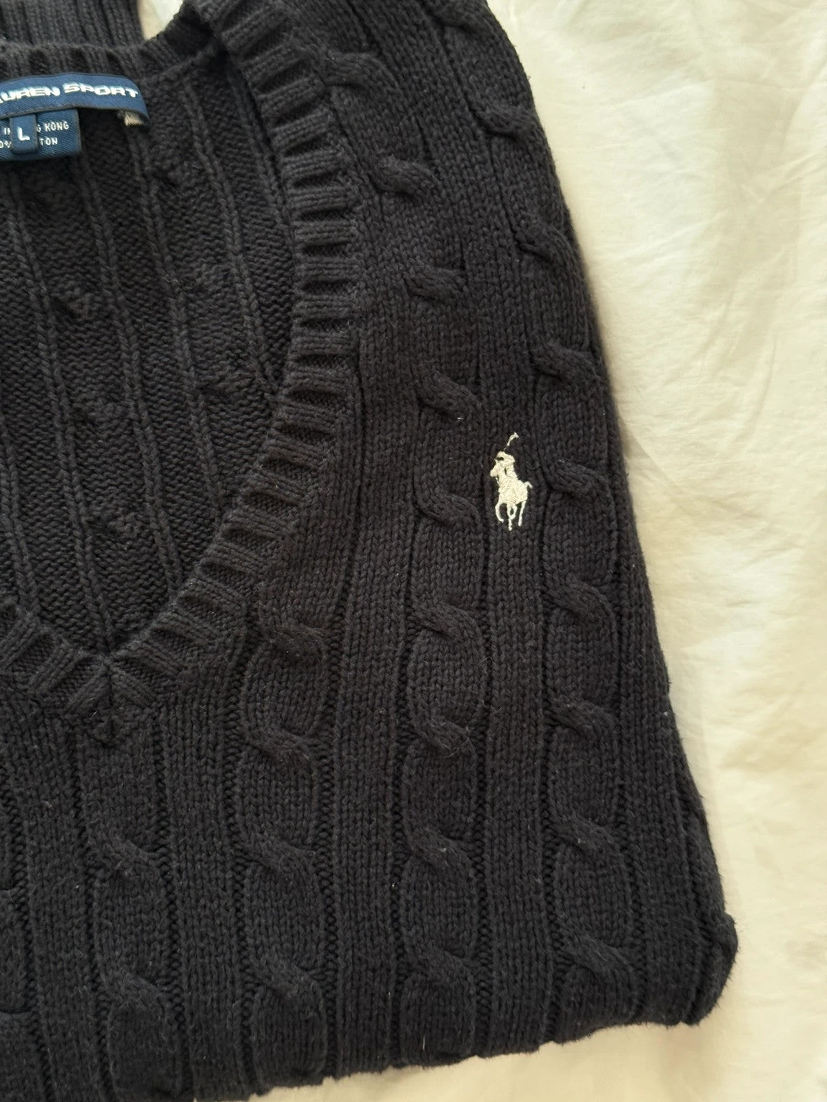 Black cable knit jumper