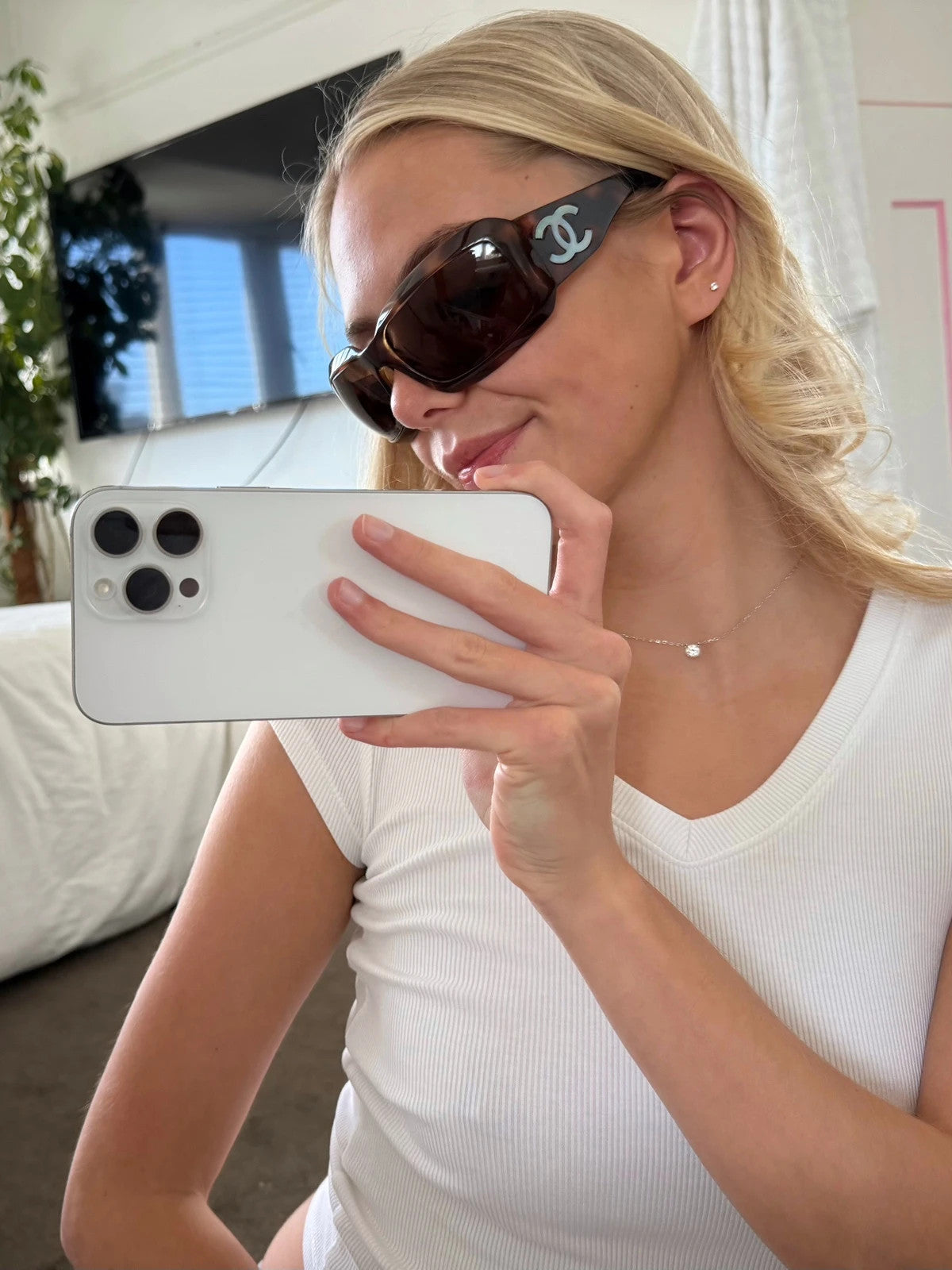 Chanel mother-of-pearl sunglasses