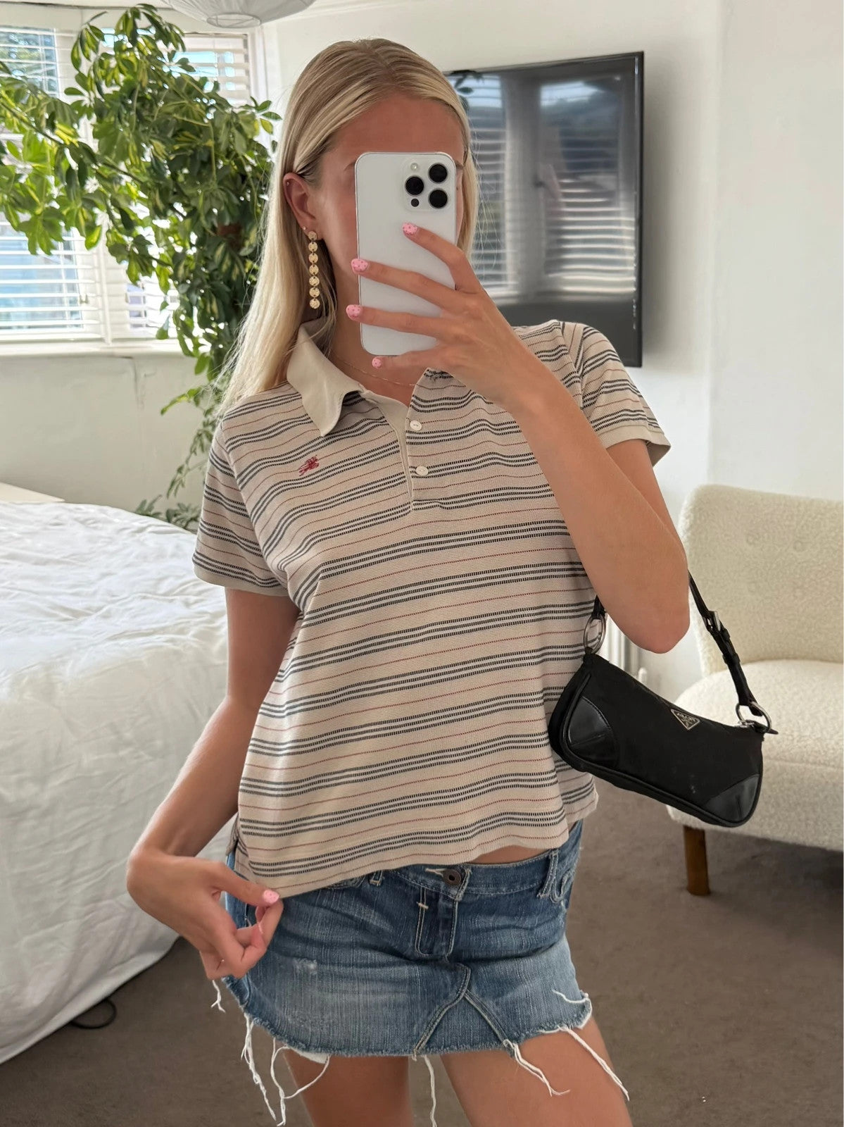 Vintage Burberry Striped Polo Shirt