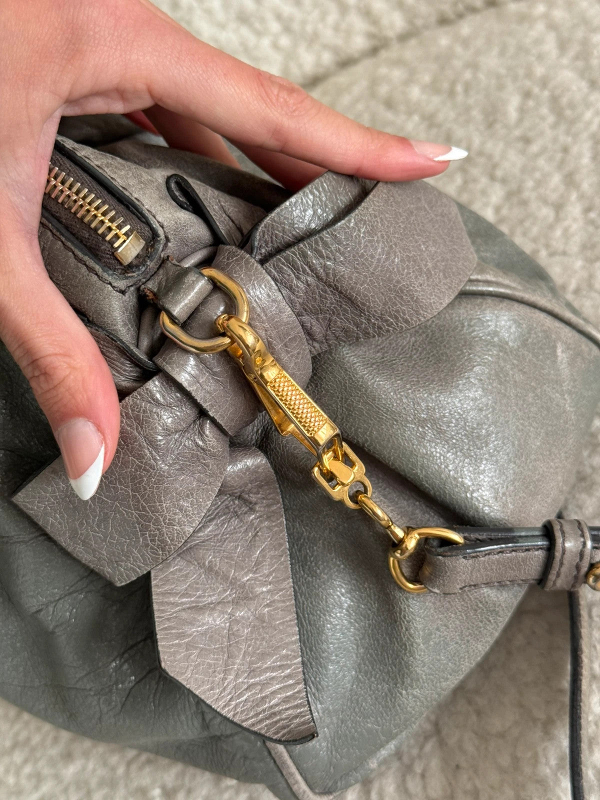 Miu Miu Vitello Lux Bow Mini