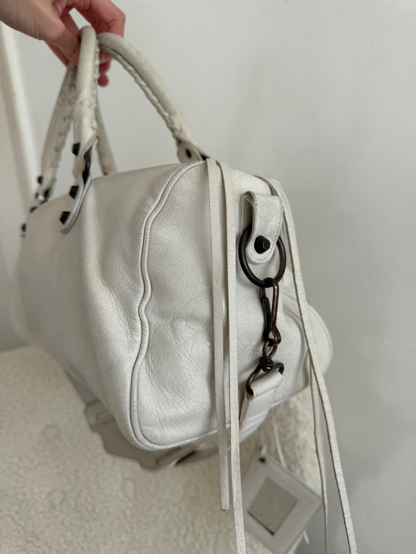 Balenciaga City Bag White Leather Classic Hardware