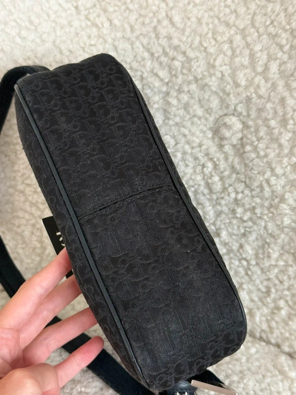 dior black trotter monogram mini columbus shoulder bag
