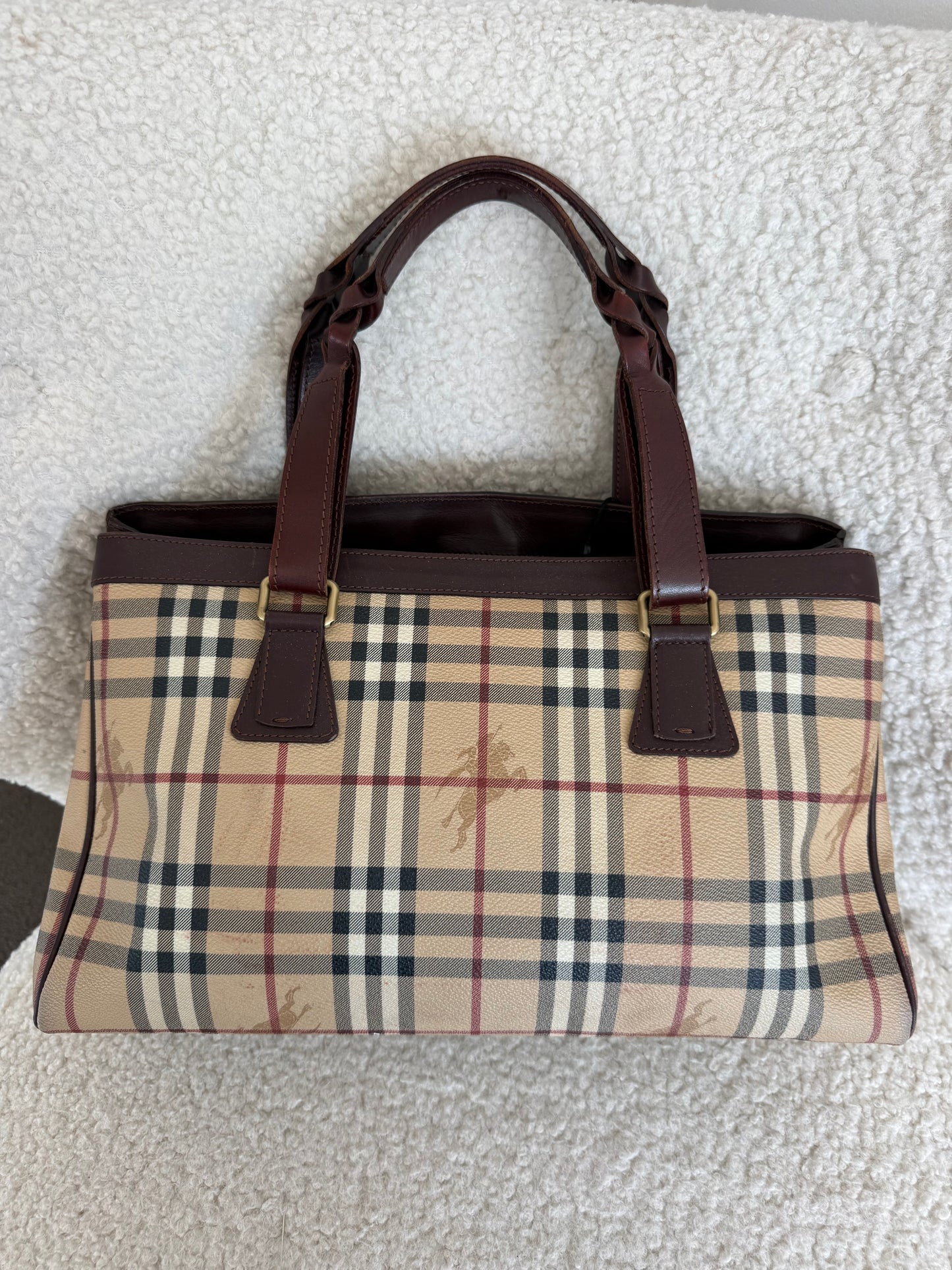 Vintage Burberry Haymarket Check Rectangle Handbag