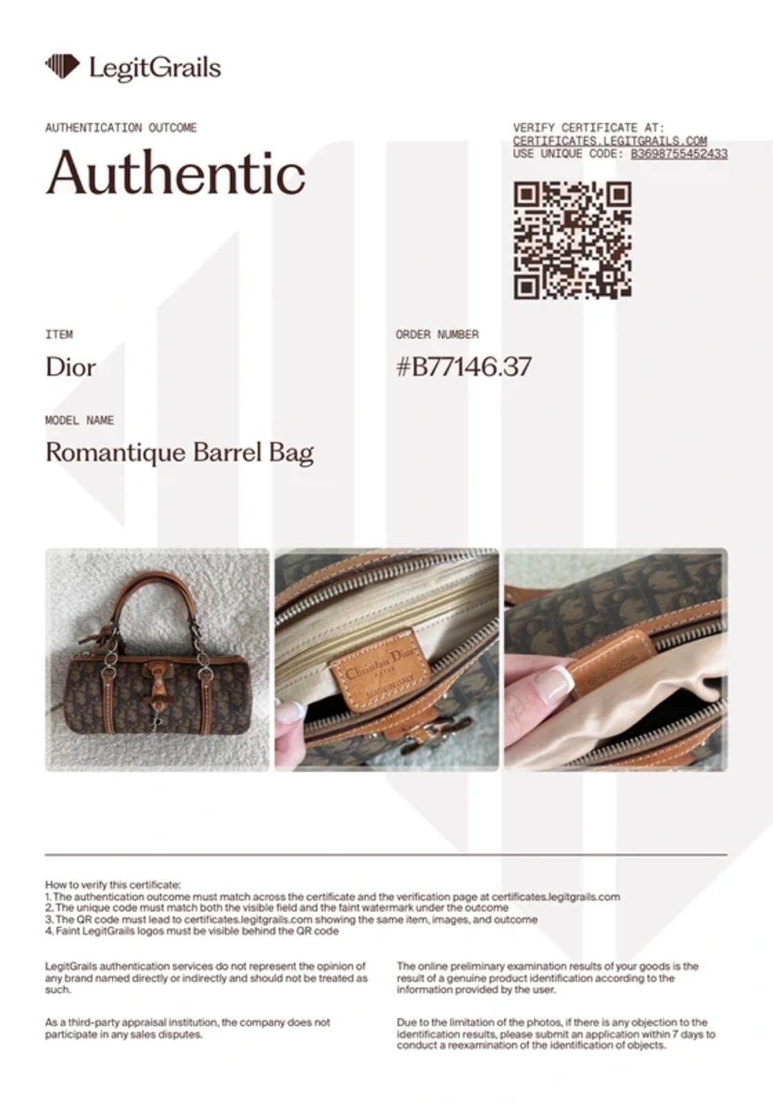 Dior Romantique barrel bag