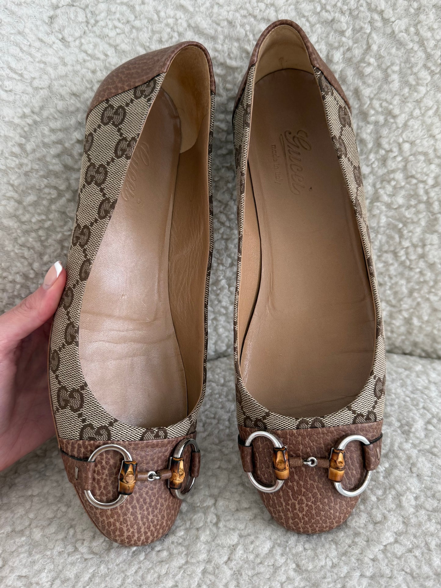 Gucci GG Horsebit Ballet Flats 38.5