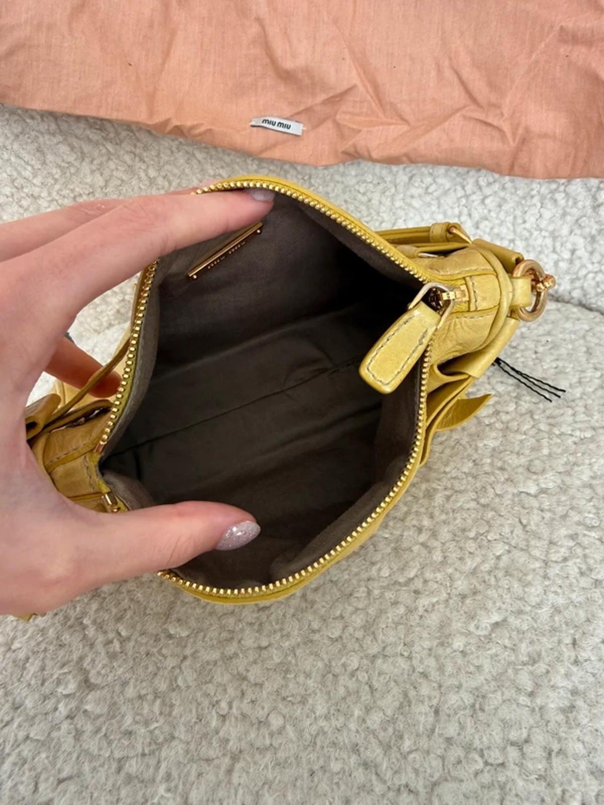 Miu Miu Bow Shoulder Bag Yellow Leather