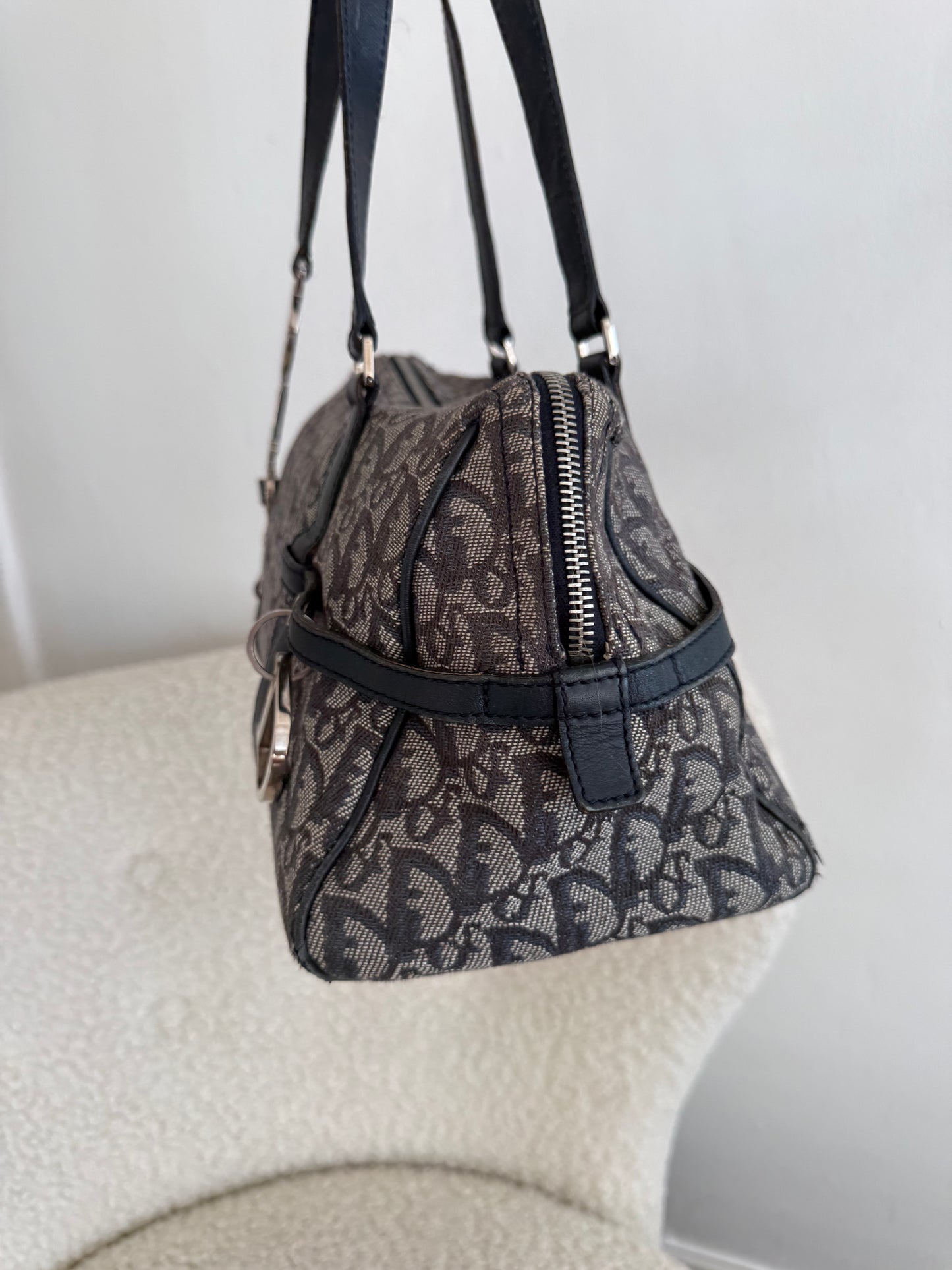 Christian Dior Trotter Oblique Logo Charm Shoulder Bag
