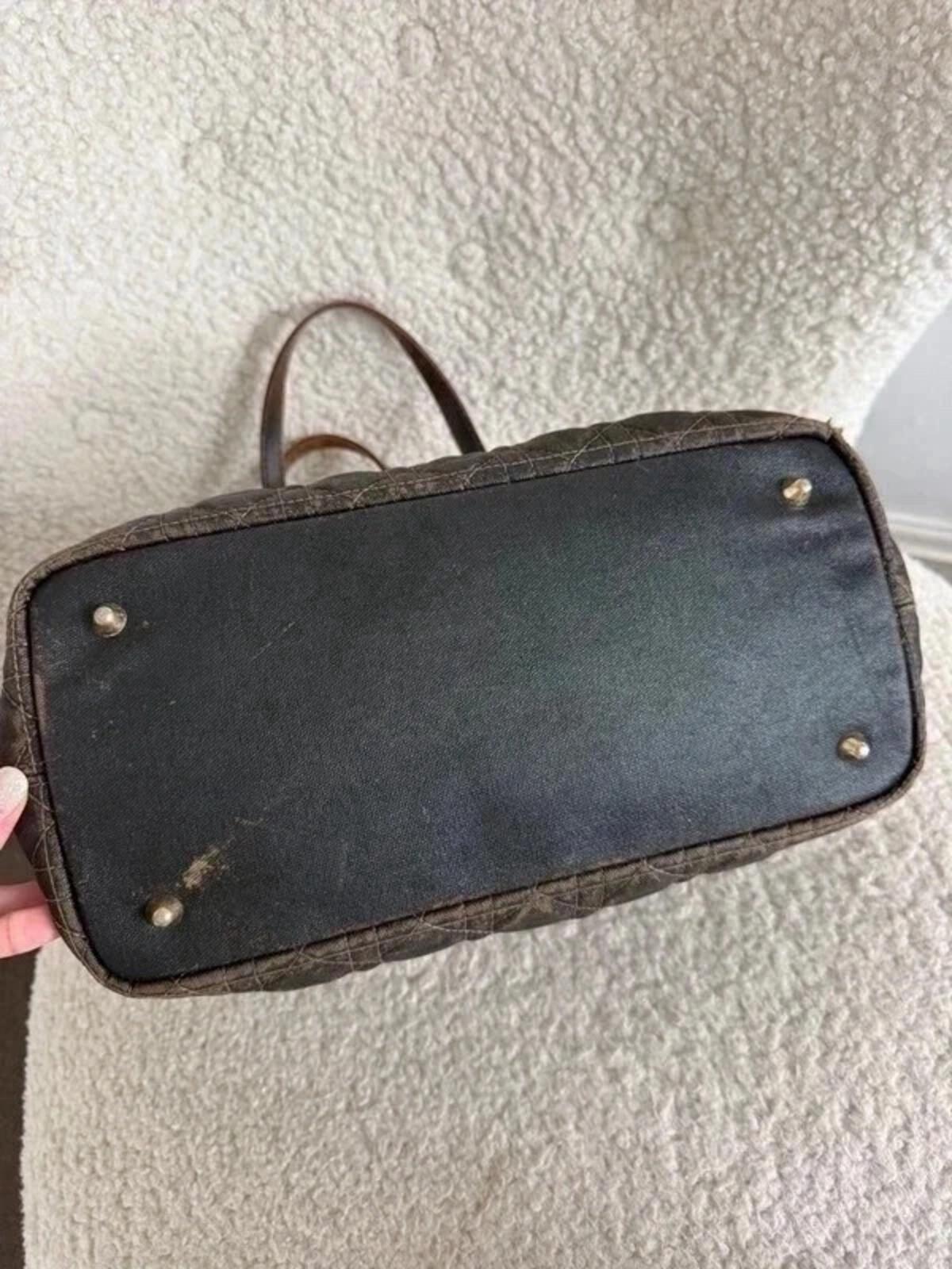 Christian Dior Panarea tote bag in dark denim grey cannage canvas