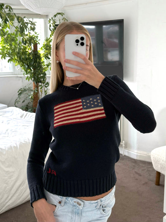 Navy American flag jumper