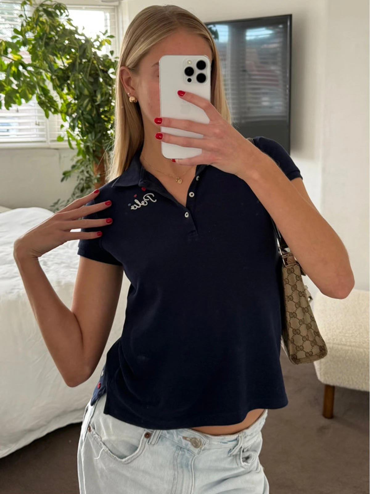 Ralph Lauren navy polo top
