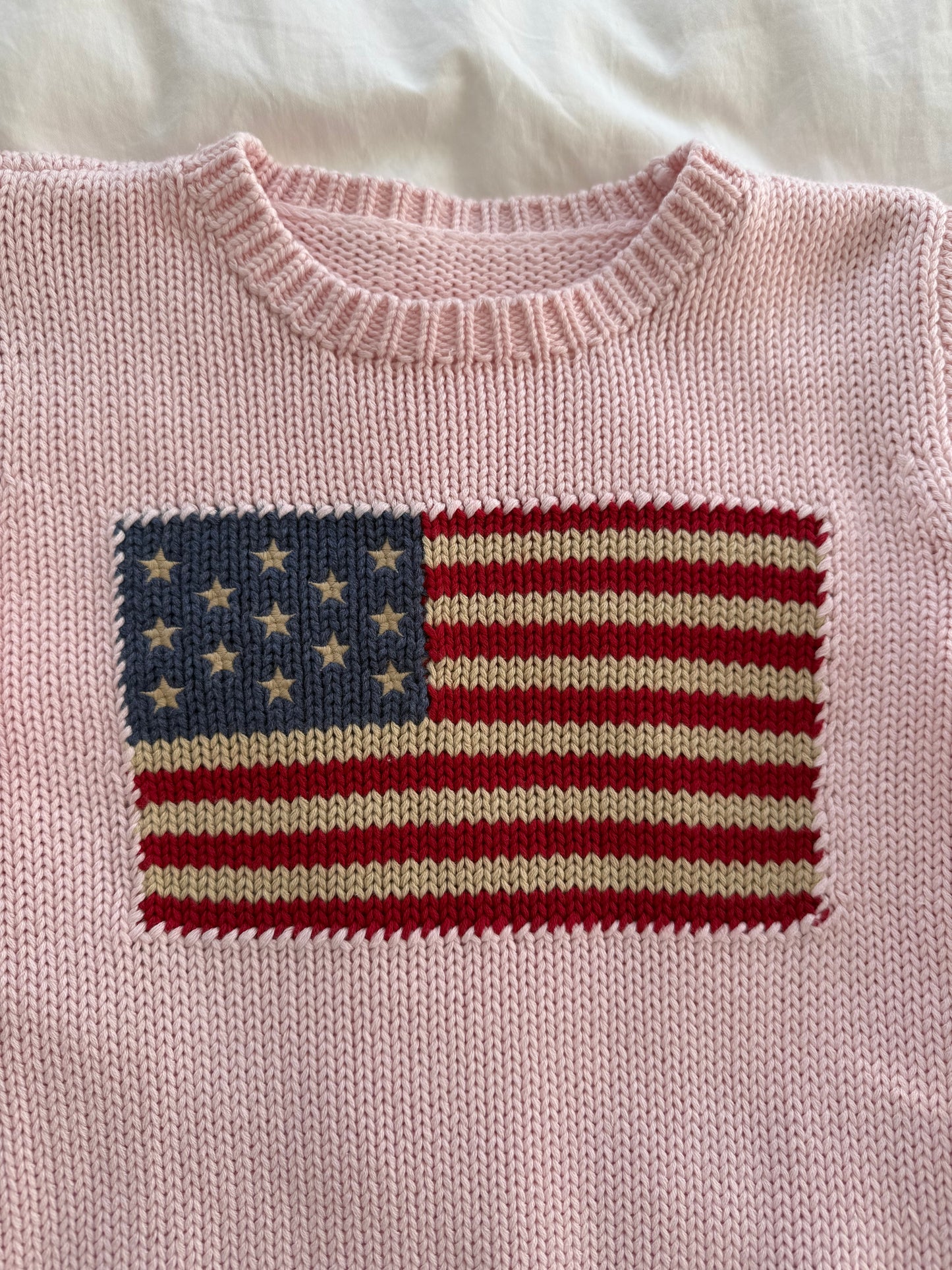 Pink American flag knit