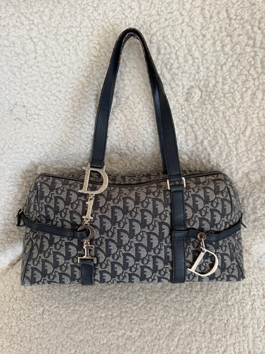 Christian Dior Trotter Oblique Logo Charm Shoulder Bag