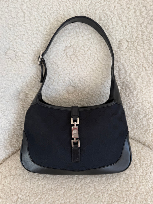 Gucci Jackie GG Canvas Shoulder Bag – Black