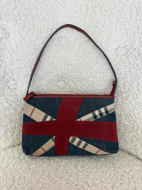 Burberry Union Jack Denim Pochette Shoulder Bag