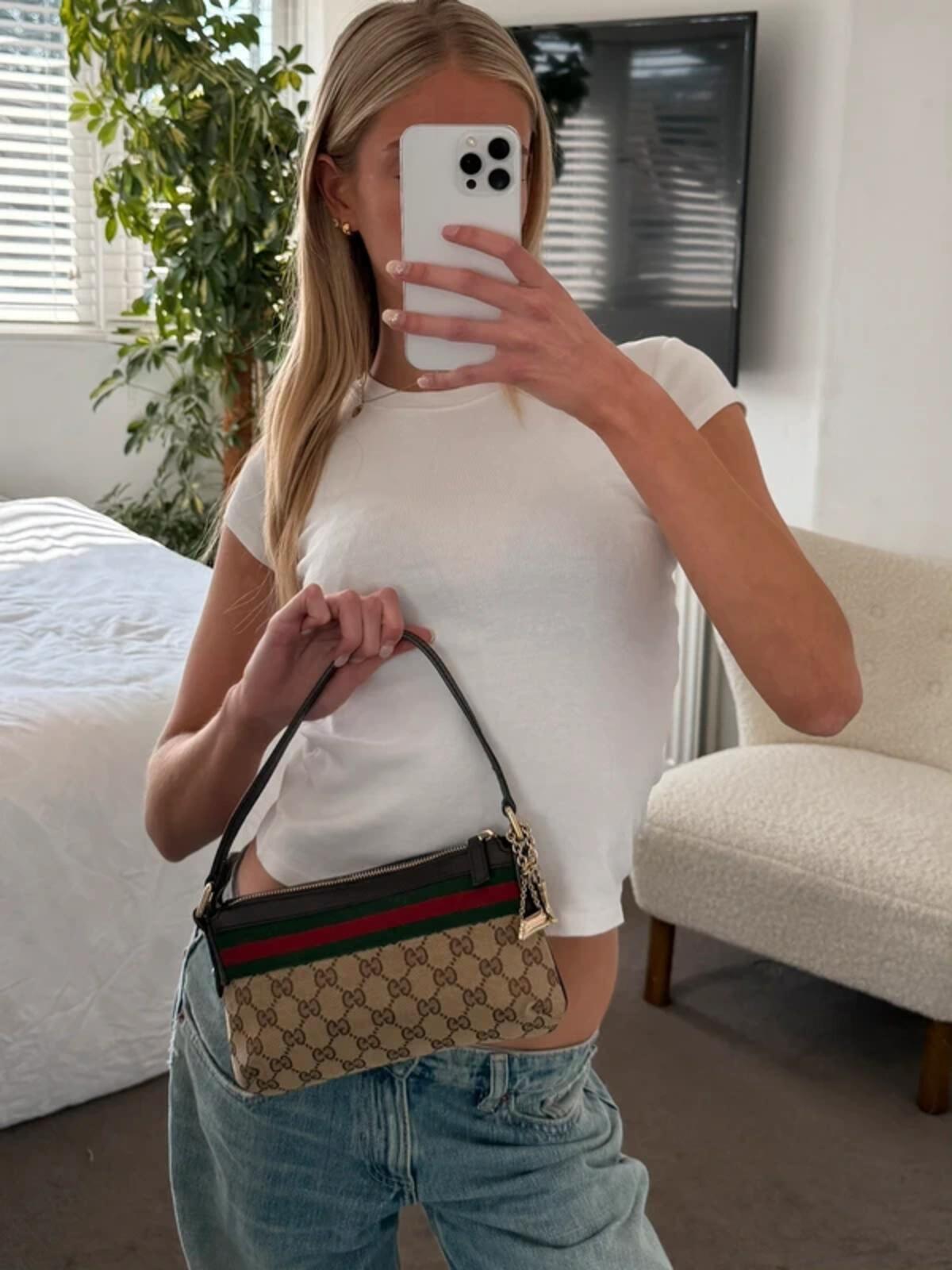 Gucci GG Canvas Sherry Line Mini Shoulder Bag