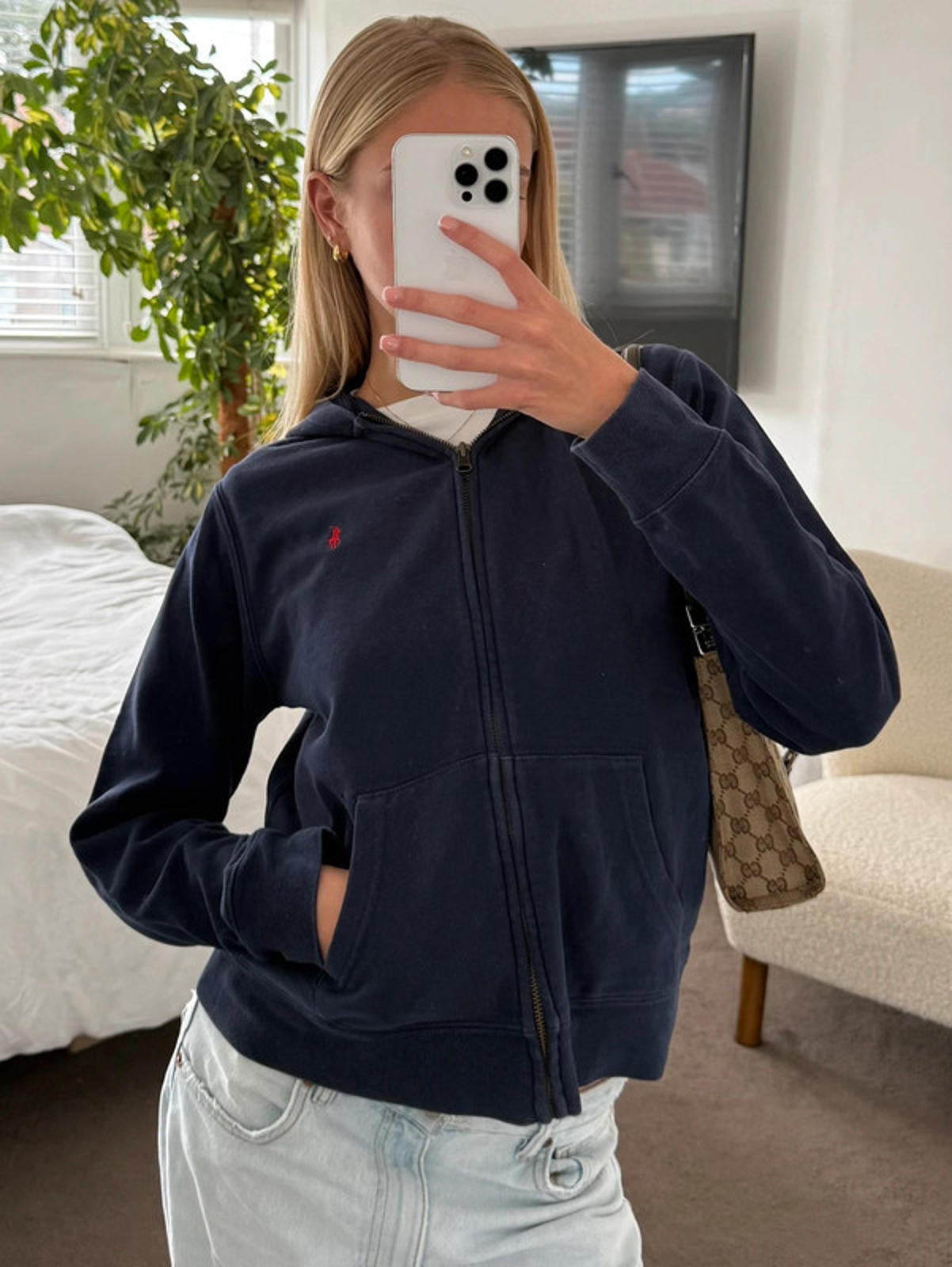 Polo Ralph Lauren navy zip-up hoodie