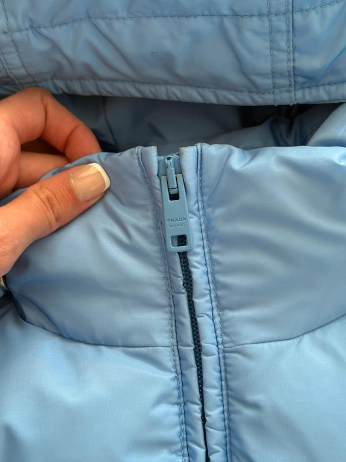 Prada Light Blue Down Puffer Jacket