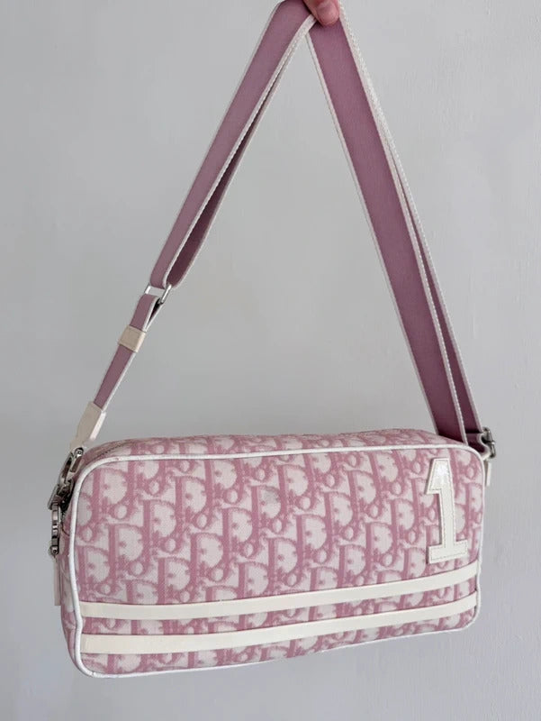 dior pink trotter no.1 shoulder bag