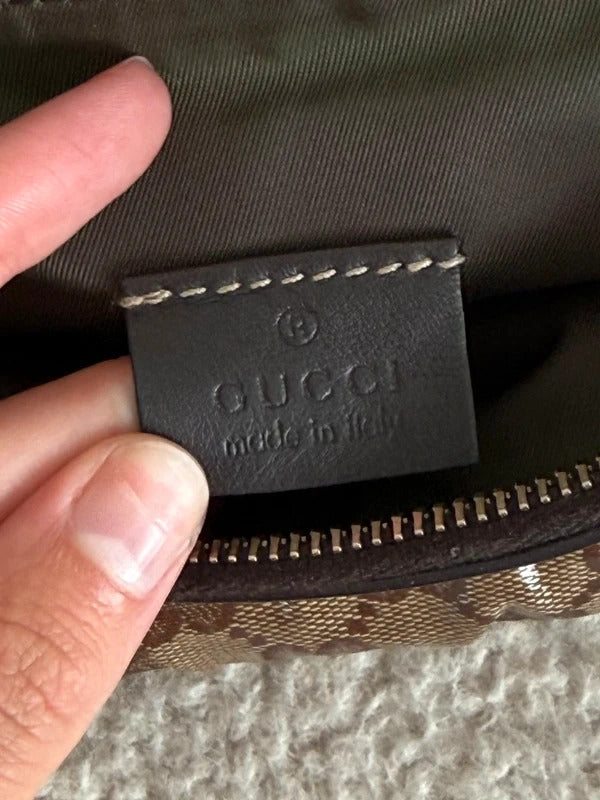 gucci gg crystal canvas mini shoulder bag brown
